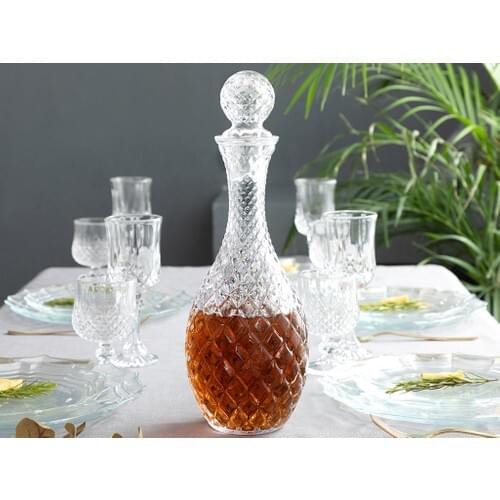 Glass Decanter 1300 Ml. Transparent Pitcher Dishes Water Bottles Dinner set for Soft Drink Beverage Milk Lemonade Fruit Juice Orange Juice