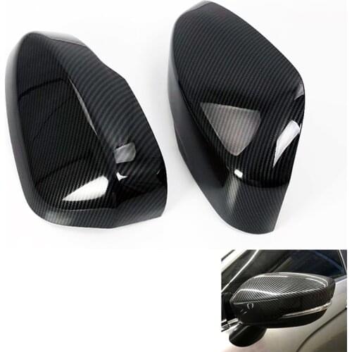 Carbon fiber style Car Rearview Side Mirror Cover Cap For Mitsubishi Eclipse Cross 2017 2018 Car Styling