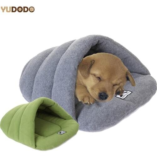 Slipper Style Winter Warm Fleece Pet Cat Sleeping Bags Puppy Small Dog Bed With Cushion Pet Rabbit Squirrel Hamster House