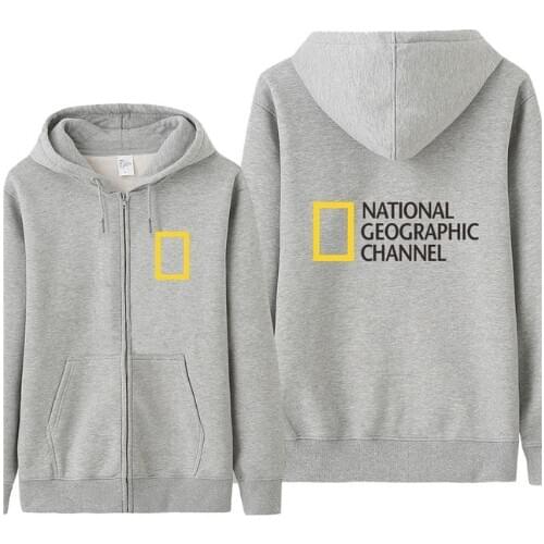 NEW Autumn National Geographic Channel Sweatshirt Men Fashion Coat Fleece Pullover Unisex Man National Geographic Sweatshirt
