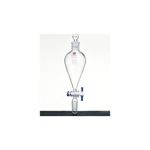 Funnel, Separatory, Capacity:100ml, Joints:19/22, PTFE stopcock:2mm, Stopper:Glass