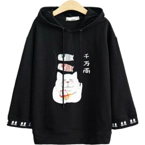 XUANHAO Women Harajuku Cartoon Printed Hooded Sweatshirts 2020 Long Sleeve Cute Hoodies Femme Kawaii Pullovers Tracksuit