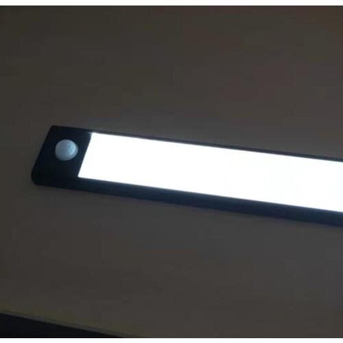 4pcs 12v thin Black thin strip aluminum LED lamp LED cabinet lamp smart SMD led closet light without adapter magnetic installed
