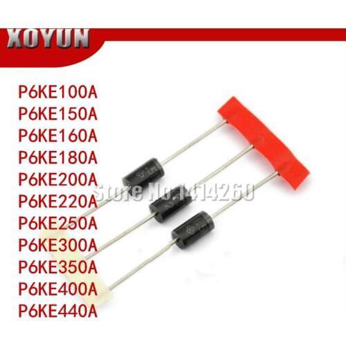 20pcs/lot P6KE100A P6KE150A P6KE160A P6KE180A P6KE200A P6KE220A P6KE250A P6KE300A P6KE350A P6KE400A P6KE440A TVS Diode P6KE