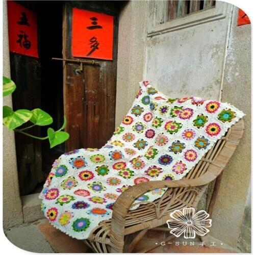 2016 European zakka fashion crochet handmade blanket for home use baby towel for spring fashion