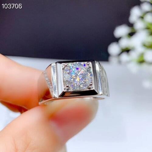 2020 new exquisite sparkling moissanite ring for men 925 sterling silver birthday gift shiny better than diamond strong power