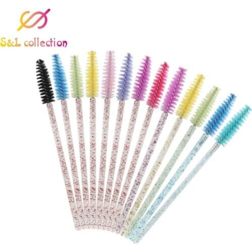 3bag 150pcs Disposable Crystal Eyelash Brush Comb Eye Lashes Extension Mascara Wands Makeup Professional Beauty Tools