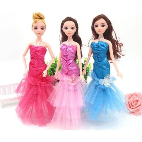 3pcs/1pcs Doll Clothes Mermaid Tail Skirt Multilayer Mesh Party Dress Shining Slim Dress Clothes For Barbie Doll Fashion Suit