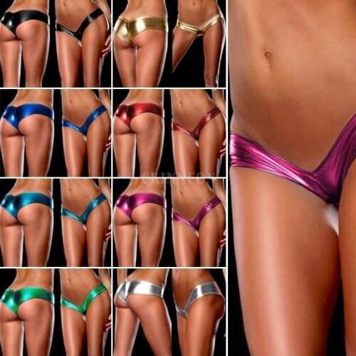 500Pcs/Lot Women Sexy Metallic Lingerie G-String Micro Thong Underwear Pants Bikini Briefs 4 Size