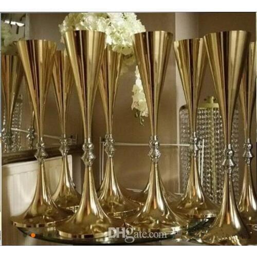 70cm 27 inches tall gold Silver Wedding Flower vase Bling Table Centerpiece Sparkling Wedding Decoration Banquet Road Lead Decor