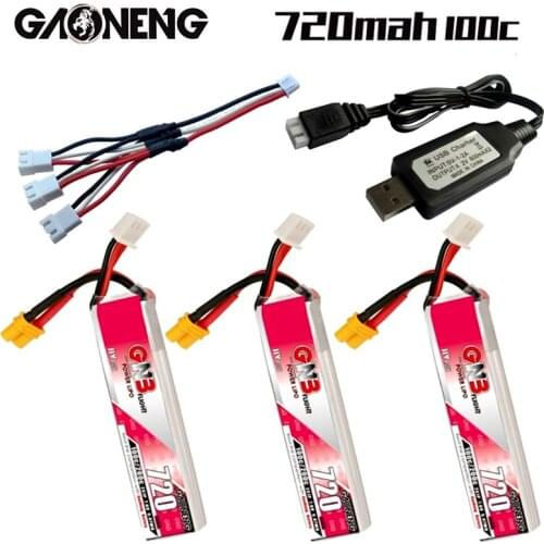GAONENG GNB Max 200C 2S HV Lipo Battery 720mAh 7.6V XT30U-F Plug for RC FPV Whoop Frame Kit Tinywhoop Racing Drone With Charger