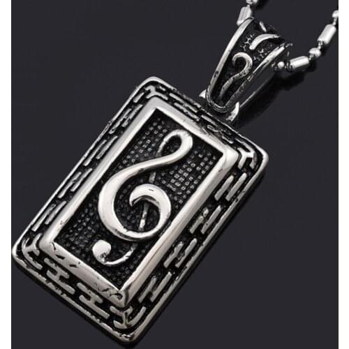 ATGO Fashion Music Charm Stainless Steel Pendant Necklace 2017 Women Jewelry Hot Friendship Gifts BP1440
