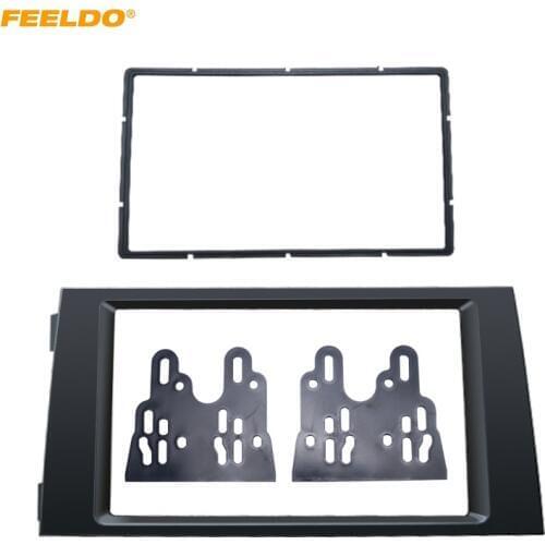 FEELDO Car 2DIN Radio Fascia Frame for AUDI A6(4B)1997-2005 Allroad 2000-2006 Stereo DashBoard Fitting Frame Installation Trim