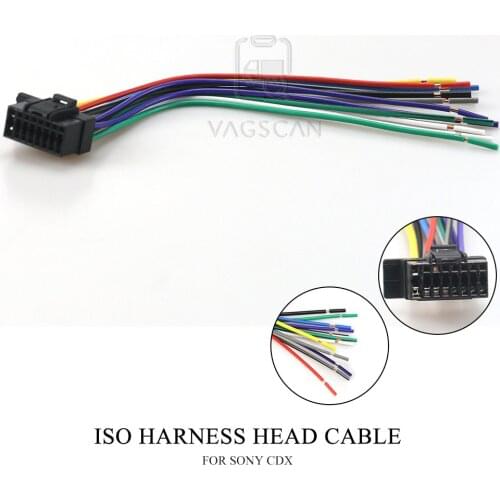 15-010 Car Stereo Radio ISO Harness Head Cable for SONY CDX- DSX- MEX-series Stereo Radio Wire Adapter Plug Wiring Connector