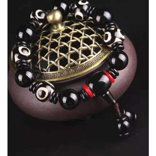 Natural Old Tianzhu Agate Bracelet Tibetan Three Eye Tianyan Black And White Tianzhu Mens And Womens Bracelets