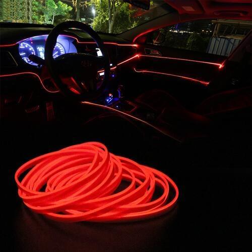 LEEPEE Decorative Lamp Car 12V LED Cold lights Auto Lamps Car styling 5m Light Strips Flexible Neon EL Wire