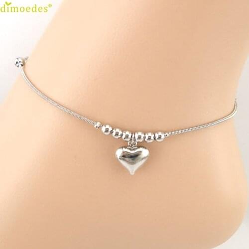 Diomedes Newest Fashion Diomedes Heart-shaped Pendant Dolphins Anklet Bracelet Sandal Beach Foot Jewelry anklets for women