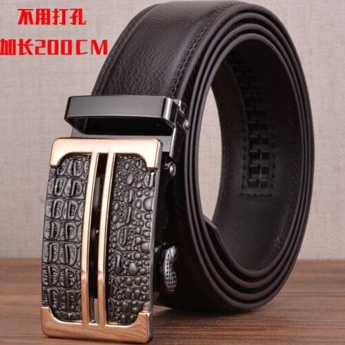 Mens Leather Belt Lengthened Large Size Belt H Letter Z Jeans Button Youth Mans Belt