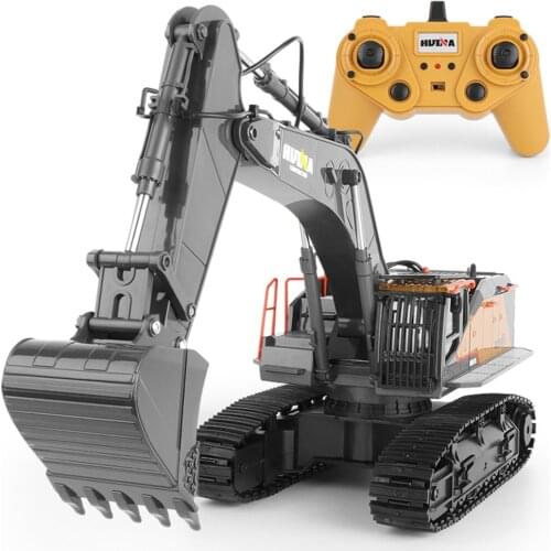 HUINA 1592 1 / 14 Alloy Excavator 22 Channel 2.4GHz Remote Control Engineering Vehicle Large Alloy Bucket