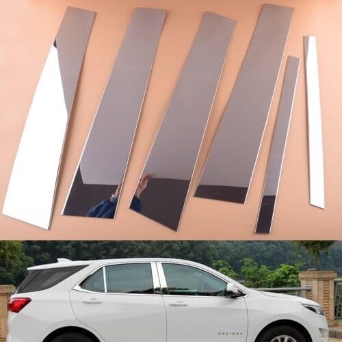 1 Set Chrome Window Door Pillar Post Trim Stainless Steel fit for Chevrolet Equinox 2018 2019 2020