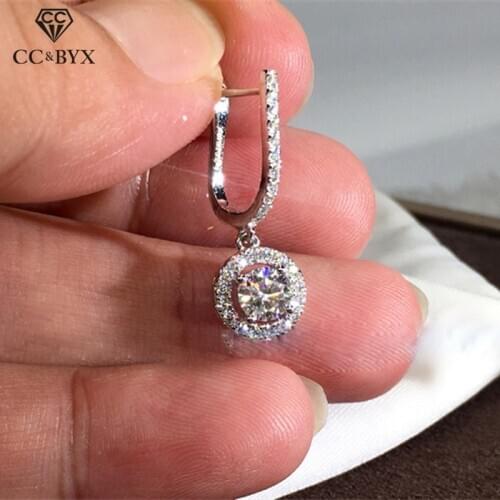 Clip Earrings For Women S925 Silver Classic Vintage Round Cubic Zirconia Simple Earring Bridal Wedding Fine Jewelry CCE712