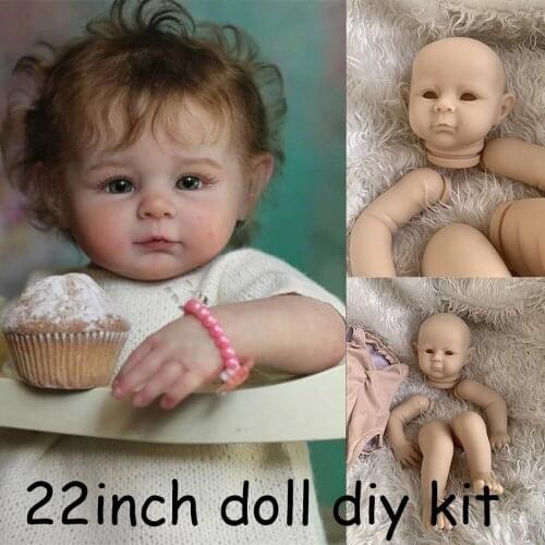 Reborn Kit 22 Inches Realistic Baby Doll Kit Archie Unpainted Unfinished Doll Parts Bonecas Bebe DIY Blank Doll Kit