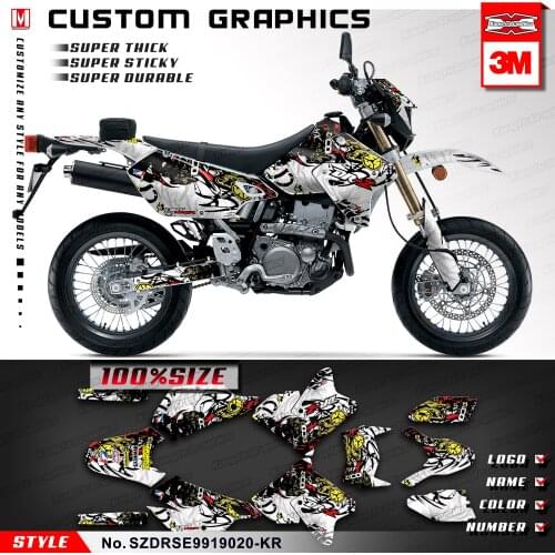 KUNGFU GRAPHICS Vinyl Decals Off-road Stickers for DRZ400SM DRZ 400 Enduro 1999 to 2019 KLX 400R 2002 to 2004