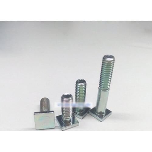 M6 Square 10x10mm T type Screw Quartet Flat head Bolts Card slot Screws 16-33mm Length