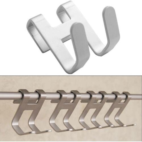 Space Aluminum Metal Shower Frameless Glass Door Hook Free Hole Towel Rack Hanger Key Holder Clothes Bathroom Organizer
