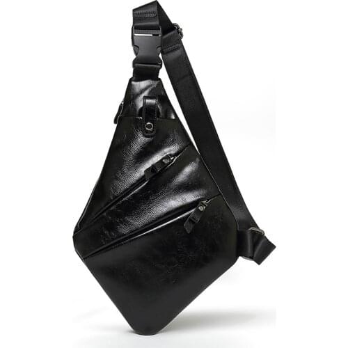 Fashion Waterproof Waist Bag PU Leather Men Holster Anti Theft Shoulder Bag Sports Travel Pocket Bags Casual Chest Bag
