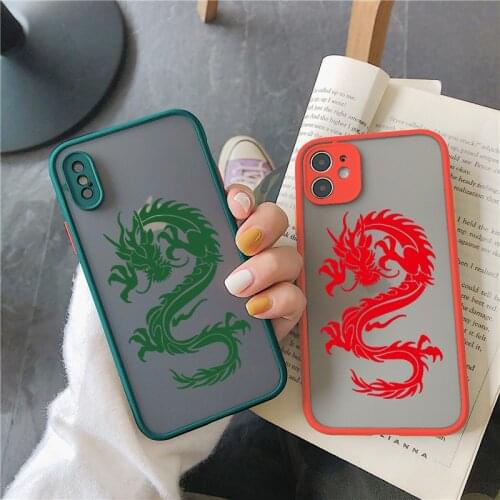 Fashion Dragon Animal Pattern Phone Case For iPhone XS MAX X XR 12 11 Pro Max SE 2020 6s 7 8 Plus Hard Shockproof Matte Cover