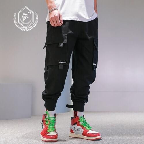Men Safari Style Loose Harem Pants Fashion Jogger Pants Ankle-Length Hip Hop Pants