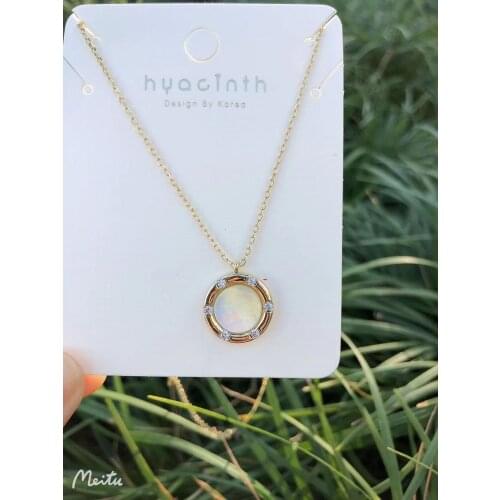 Natural Fresh Mother Pearl Choker Necklace Round W/14K Zircon Gold Real Brass Chain for Women Lady Party Wedding Jewellery 2021