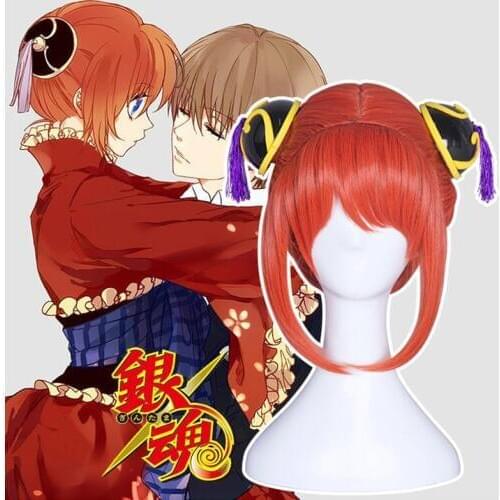 Anime Gintama Cosplay Wigs Kagura Cosplay Wig Heat Resistant Synthetic Wig Hair Halloween Party Silver Soul Women Cosplay Wig