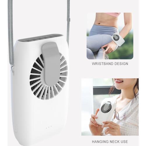 4 in 1 Portable Wearable Fan, Hands-free Wrist/Waist/Neck Fan USB Handhold Fan Strong Airflow for Room, Camping, Office, Travel