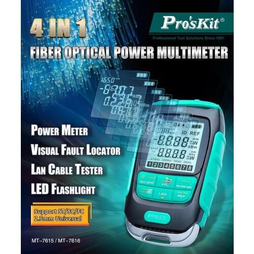Proskit MT-7616 High Precision Power Meter 4 in 1 Multifunctional Optical Pen Tester Disconnected LAN Cable Failure Tester