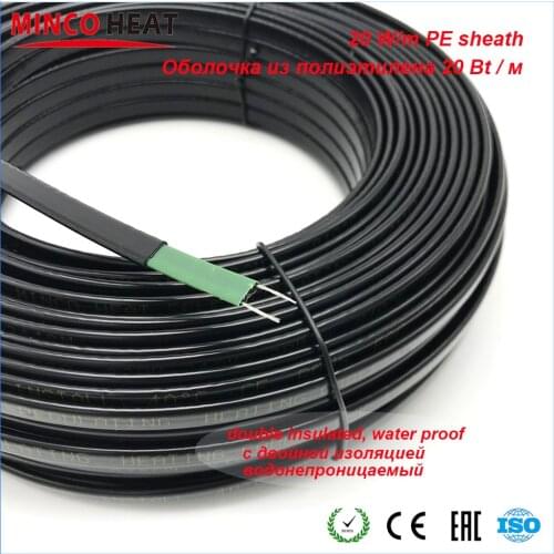 100m 20W/m 65C Self-regulating Heating Tape Winter Drain Water Pipe Freeze Protection Heat Cable