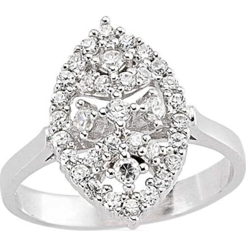 Silverlina Silver Shuttle Print Lady Ring