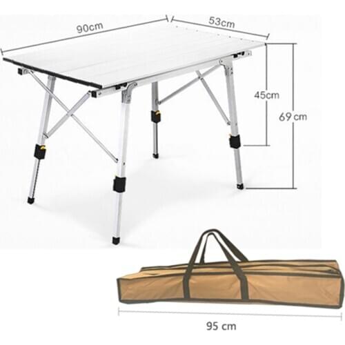 Home Use Aluminum Alloy Folding Table White,Portable Camping Table Lightweight Folding Table Height Adjustable for Party