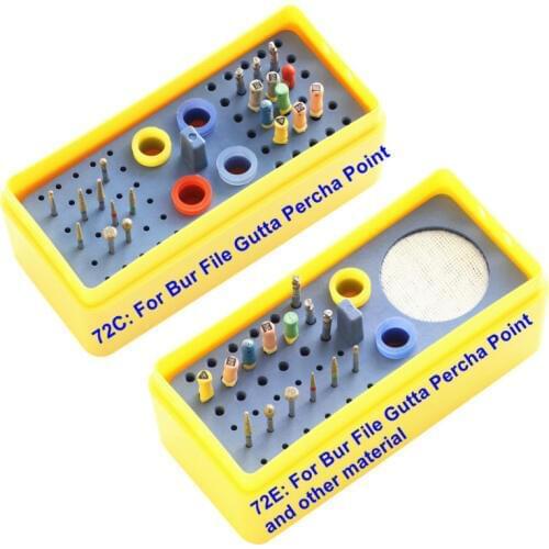 Dental Equipment 72 Holes Holder Block Diamond Burs Box Endodontic Files Reamer Gutta Percha Point Autoclavable Kit