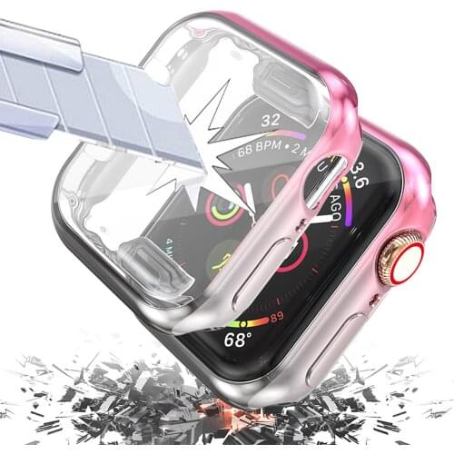 360 Slim Full Protective Cover Case For Apple Watch Band Case 6 5 4 3 2 SE Soft TPU Screen Protector For iWatch 44/40mm 42/38mm