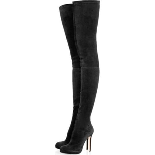Women Shoes Platform Strech Over-the-knee Long Boots Sexy Thin High Heels Women Warm Shoes Fashion Round Toe Thigh Boots 35-43