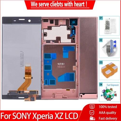 5.2" For SONY Xperia XZ F8331 F8332 LCD Display Touch Screen With Frame Digitizer Replacement For Xperia XZ Original LCD Screen