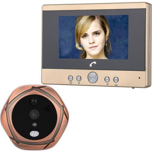 4.3" LCD Screen Digital Intercom Peephole Door Viewer Camera PIR Motion Detection Doorbell 160 Degree Build-in 8000MAH batter