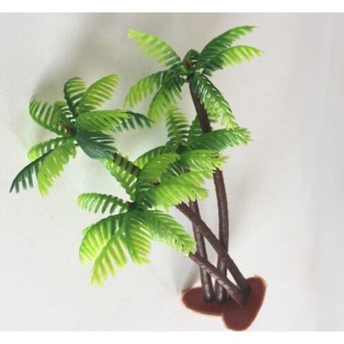 1pcs Mini Coconut Tree Plastic Simulation Aquarium Green Fake Water Plants Fish Tank Aquarium Plants
