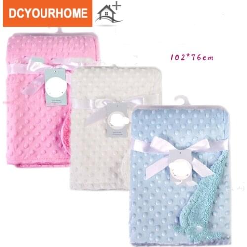 1PCs Newborn baby double blanket air conditioning blanket leisure blanket bean bean velvet baby blanket 100x70cm