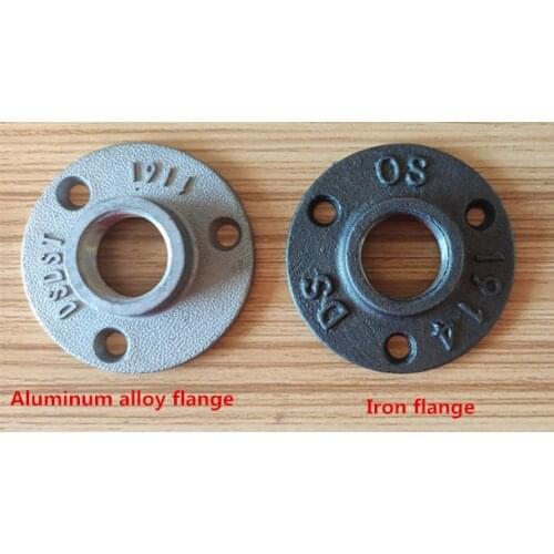10pc 1/2",3/4" Thread BSP Malleable Iron Pipe Fittings Wall Mount Floor Vintage Hardware Tools Flange Piece Aluminum alloy flang