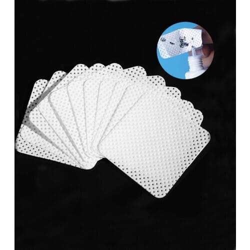 100PCS/Pack Eyelash Glue Remover Wipe Lint-Free Paper Cotton Wipes Glue Bottle Mouth Cleaning Cleaner Paper Pad eyelash Tools
