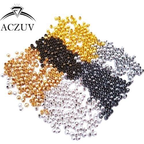 10000pcs Jewelry Spacers 2mm 3mm 4mm 5mm 6mm 8mm 10mm Round Spacer Beads Findings Accessories Free Shipping JSB001
