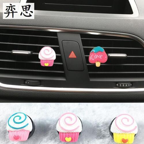 2 pcs Lovely car air conditioner decorative clip Exquisite ice cream styling car perfume Ladies car styling Decorative perfume